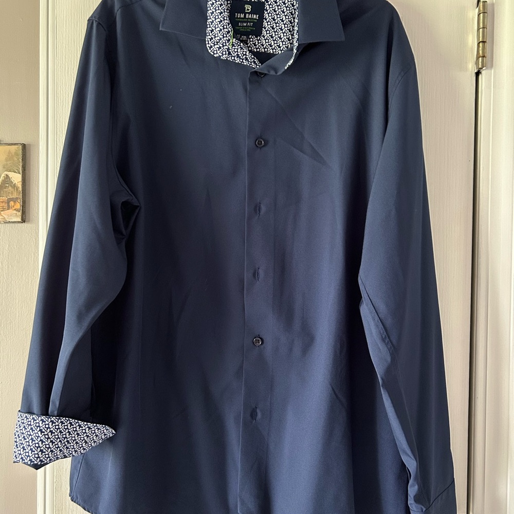 Blue Casual Button Down Shirt with Classic Design